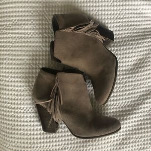 Carlos Stacked Heel Fringe Booties